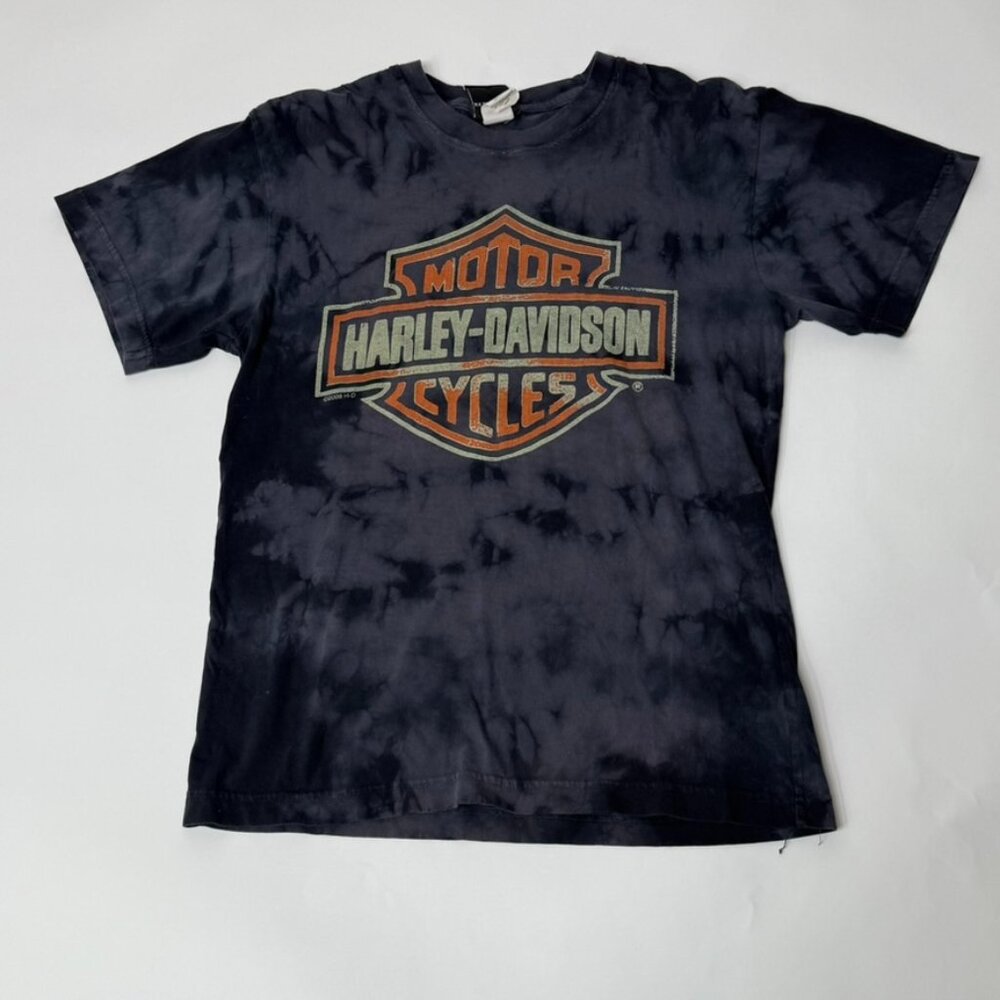 Harley Davidson Motorcycles Tye Dye Short‎ Sleeve Tee Ohio Small